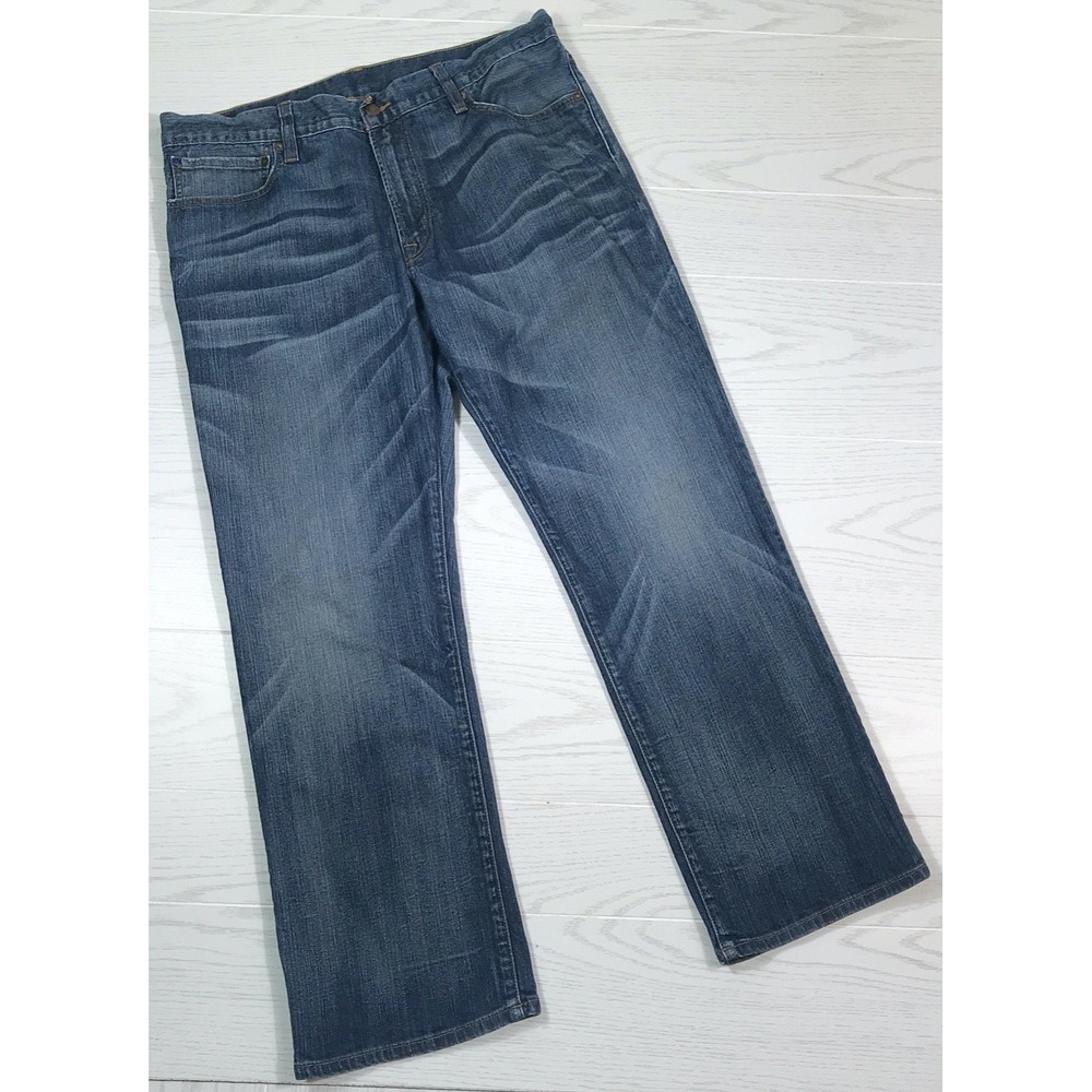 Y2K Gap 1969 Standard Fit Jeans Men 36x30 Blue Denim Whiskered Cotton Mid Rise